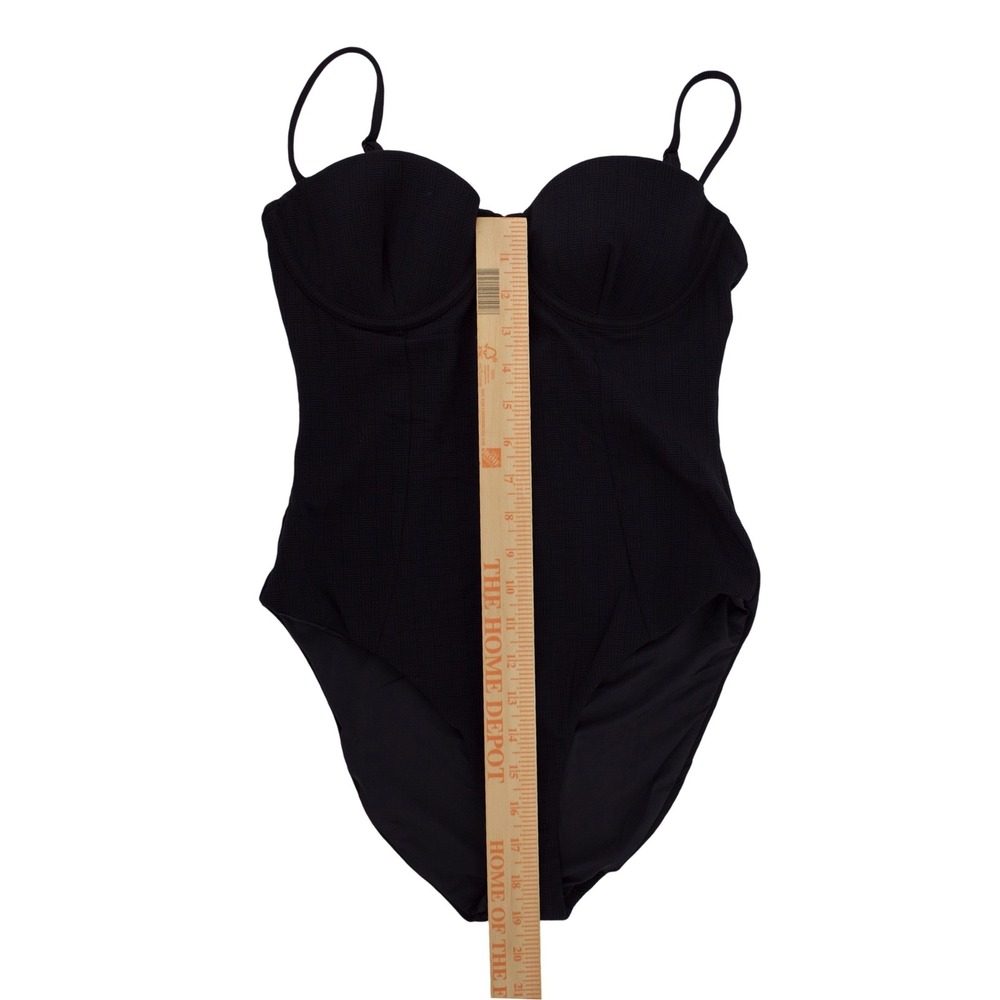 Onia Black Textured Underwire Lace Up Corset One Piece Swimsuit Bodysuit Beach - Picture 6 of 7